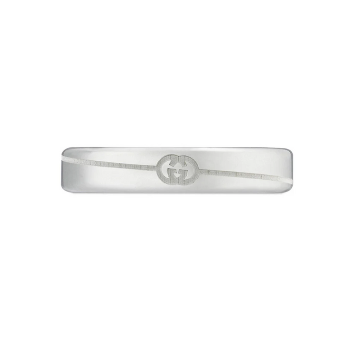 Diagonal Tag Ring 4mm Silver
