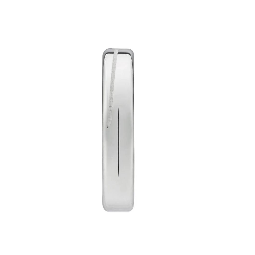 Diagonal Tag Ring 4mm Silver