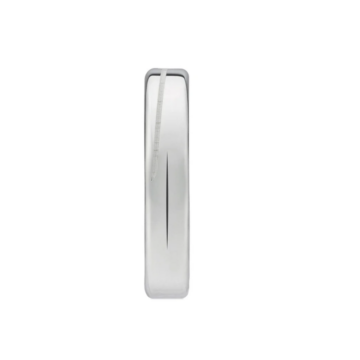 Diagonal Tag Ring 4mm Silver