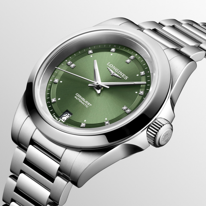 Conquest Green Diamond Dial 34MM Watch