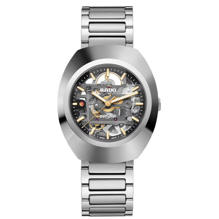 Diastar Original Skeleton Oval SS 38MM Watch