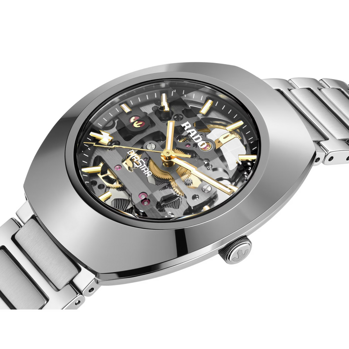 Diastar Original Skeleton Oval SS 38MM Watch