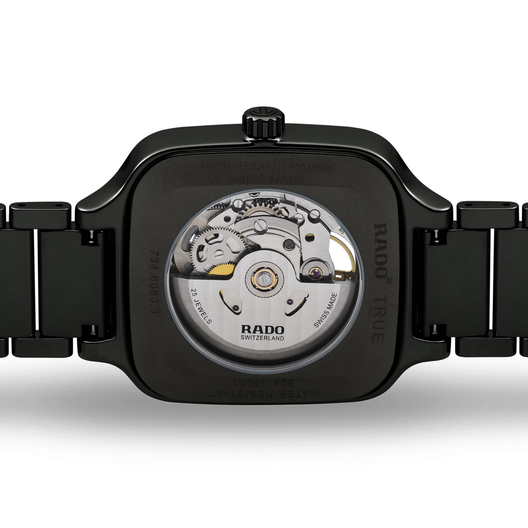 True Square Automatic Open Heart Black 38MM Watch
