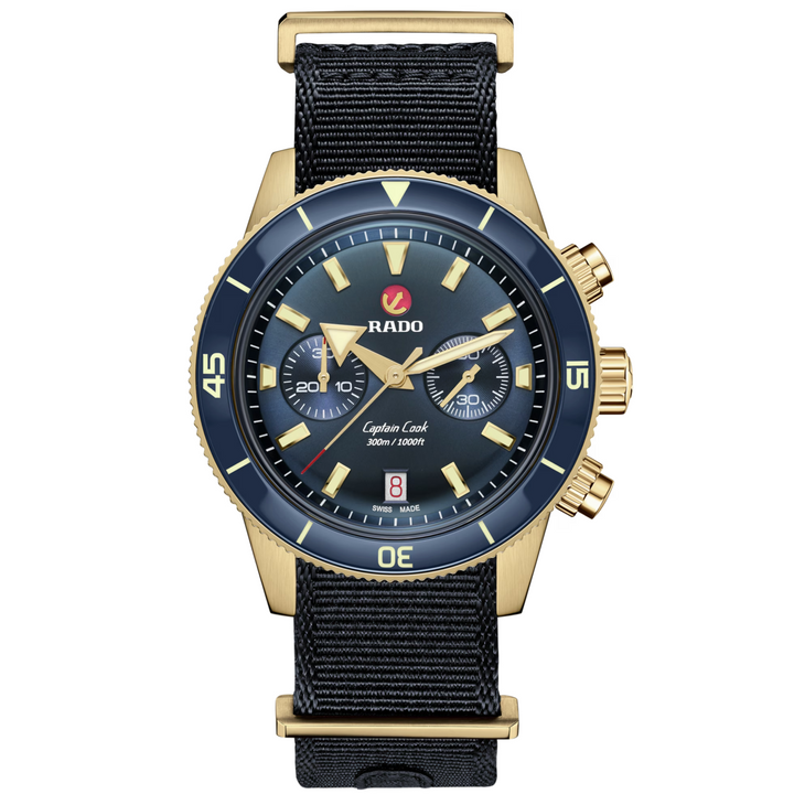 Captain Cook Chronograph Herren Bronze Blue 43MM Watch