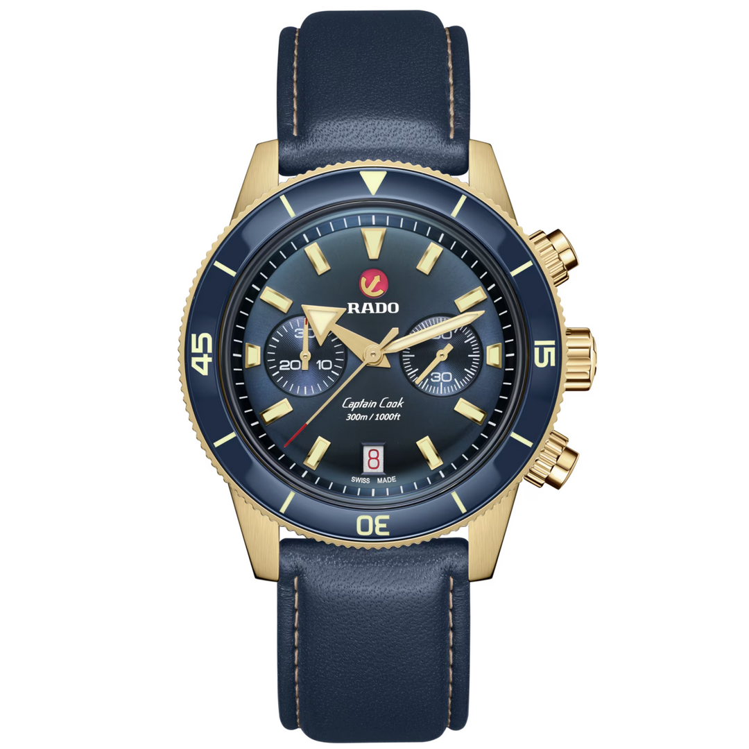 Captain Cook Chronograph Herren Bronze Blue 43MM Watch