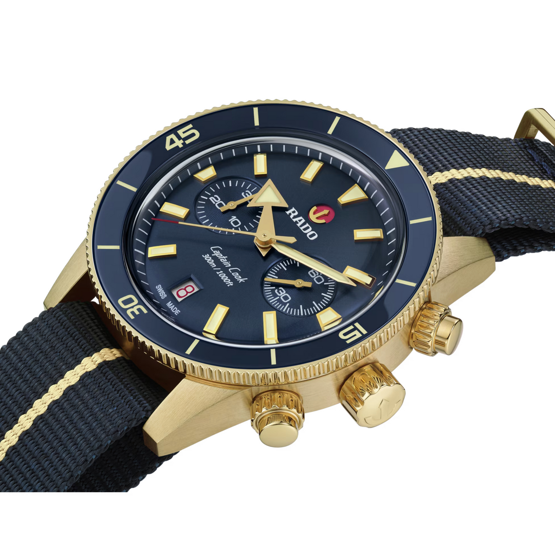 Captain Cook Chronograph Herren Bronze Blue 43MM Watch