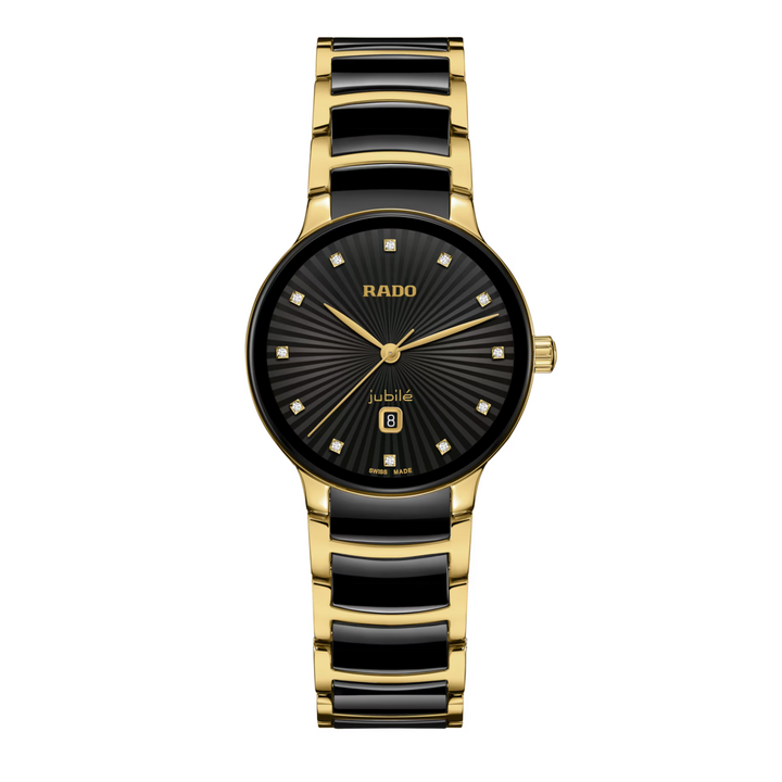 Centrix Round Black SS Diamonds 30MM Watch