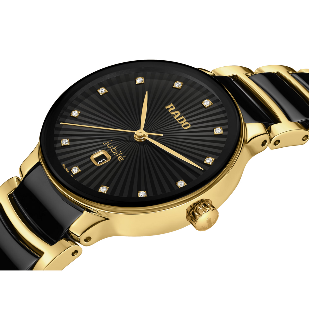 Centrix Round Black SS Diamonds 30MM Watch