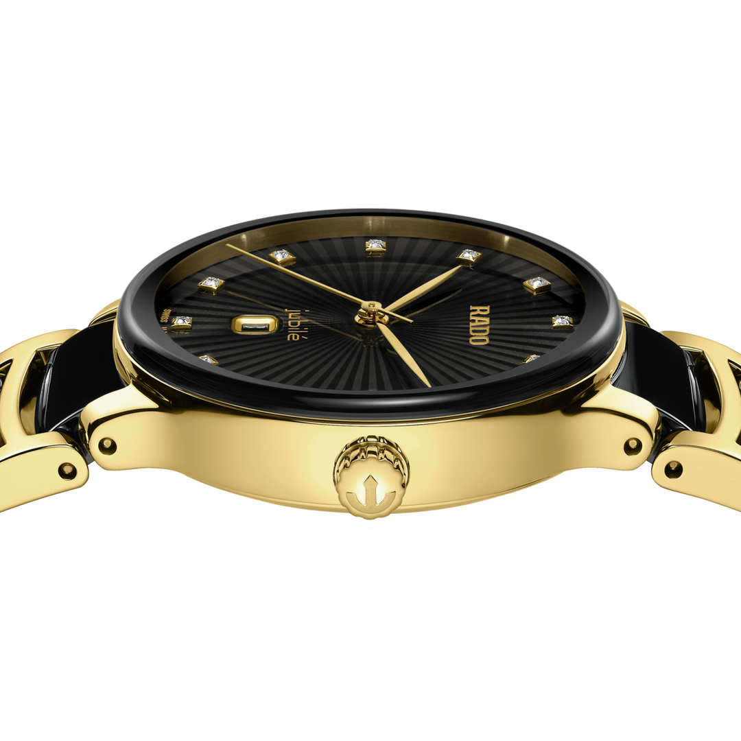 Centrix Round Black SS Diamonds 30MM Watch