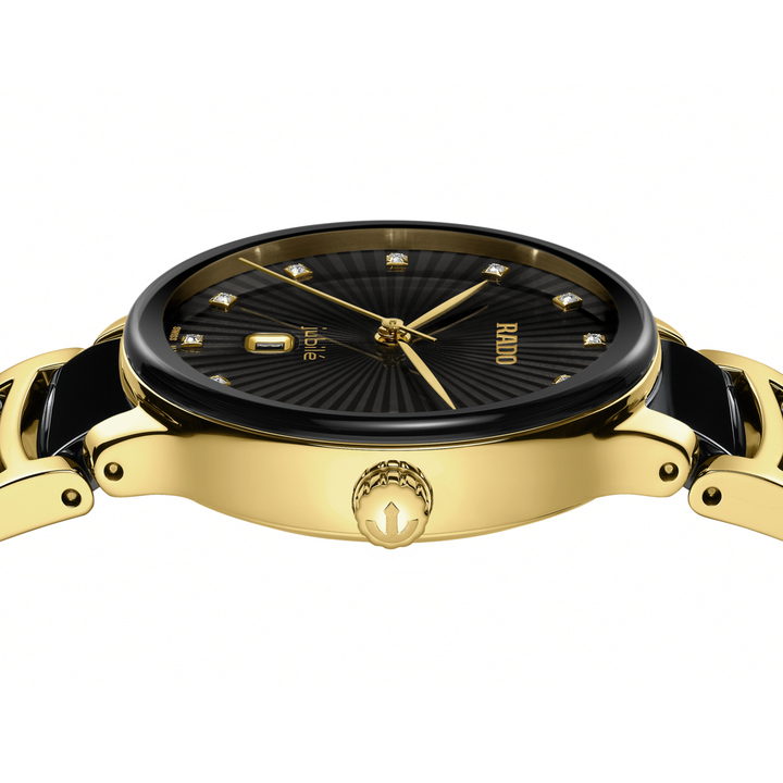 Centrix Round Black SS Diamonds 30MM Watch