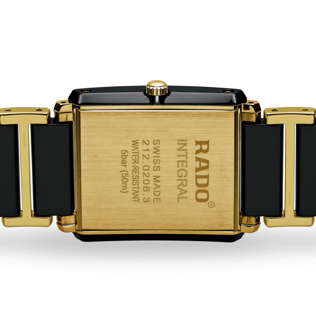 New Integral Square Black/Yellow Gold with 4 Diamonds 31MM Watch