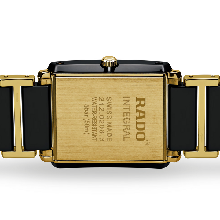 New Integral Square Black/Yellow Gold with 4 Diamonds 31MM Watch
