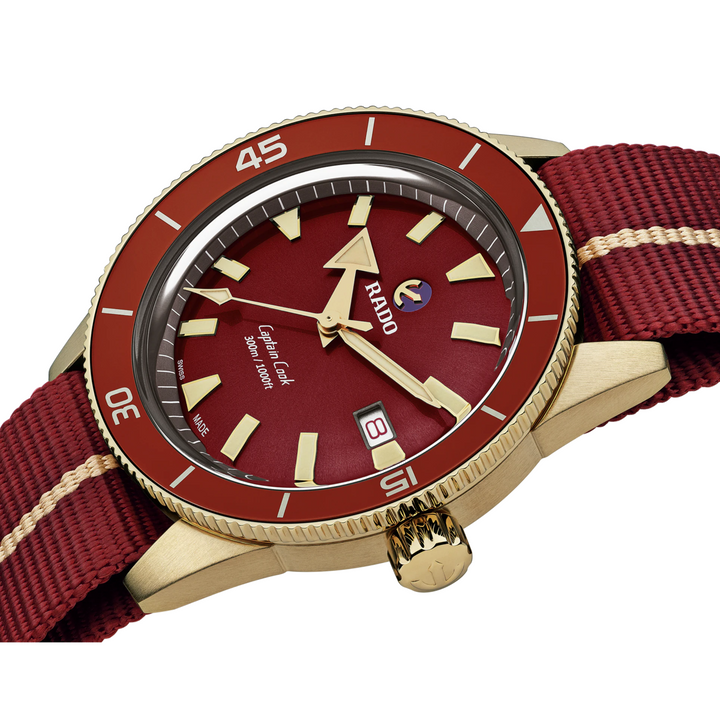 Captain Cook Bronze/Red Fabric Strap 42MM Watch