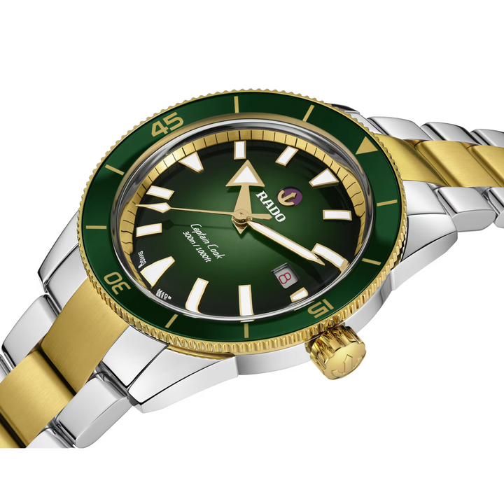 Captain Cook Green Dial Two Tone 42MM Watch