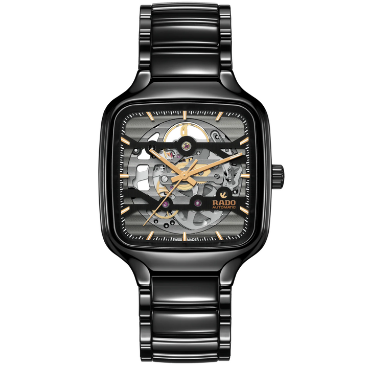 True Square Black Skeleton 38MM Watch