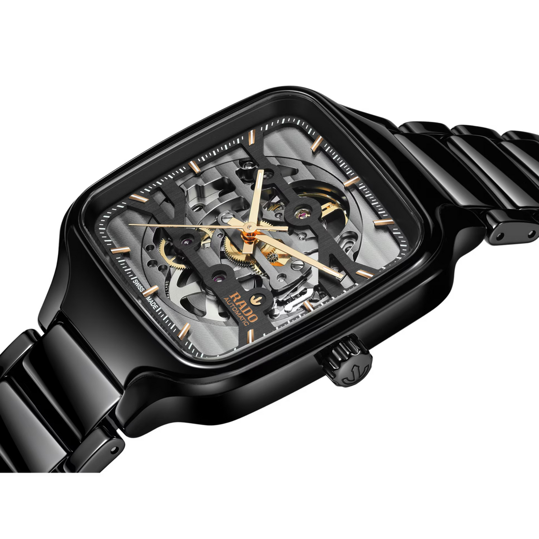 True Square Black Skeleton 38MM Watch