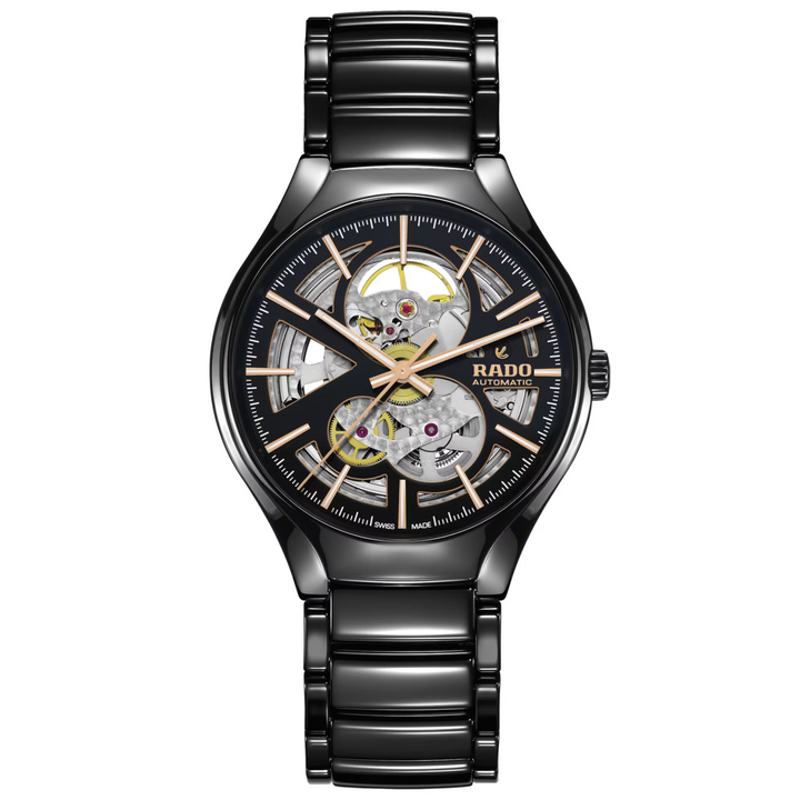 True Round Open Heart Black Ceramic 40MM Watch