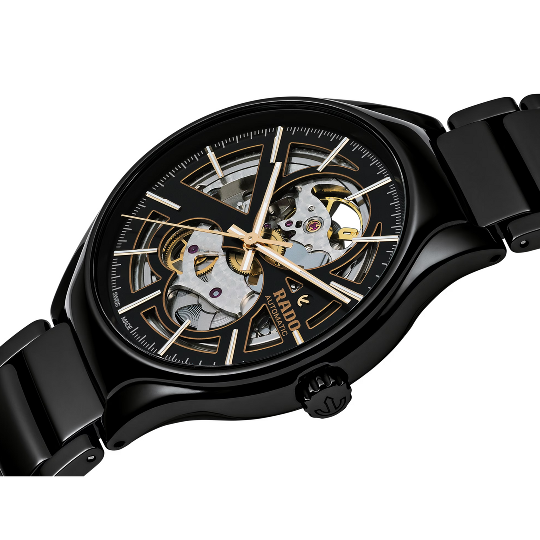 True Round Open Heart Black Ceramic 40MM Watch
