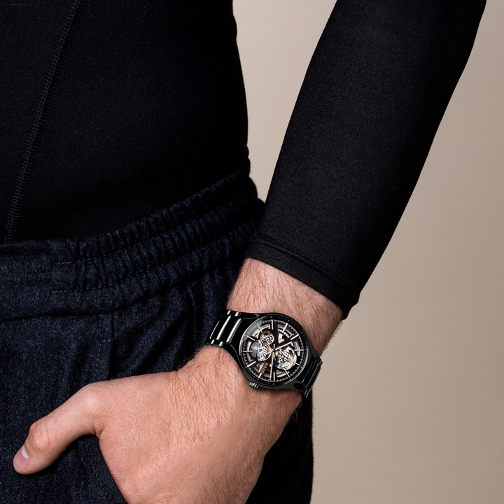 True Round Open Heart Black Ceramic 40MM Watch