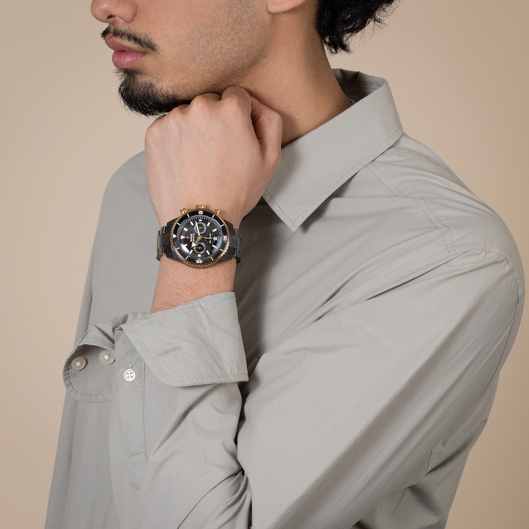Captain Cook Chronograph Black Ceramic 42MM Watch