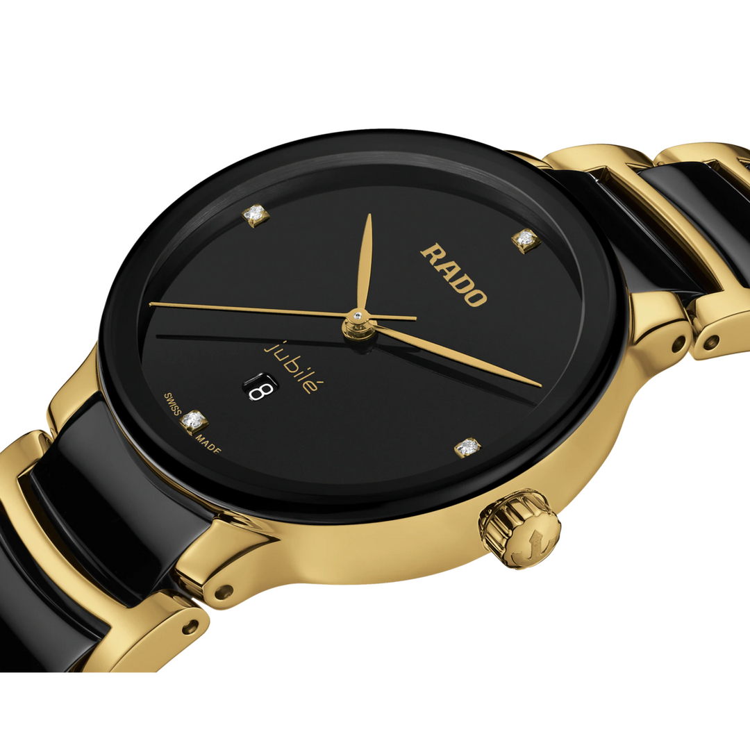 Centrix Quartz Diamonds Black and Yellow SS PVD 30MM