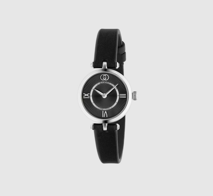 Model 200 Black Leather 24MM Watch