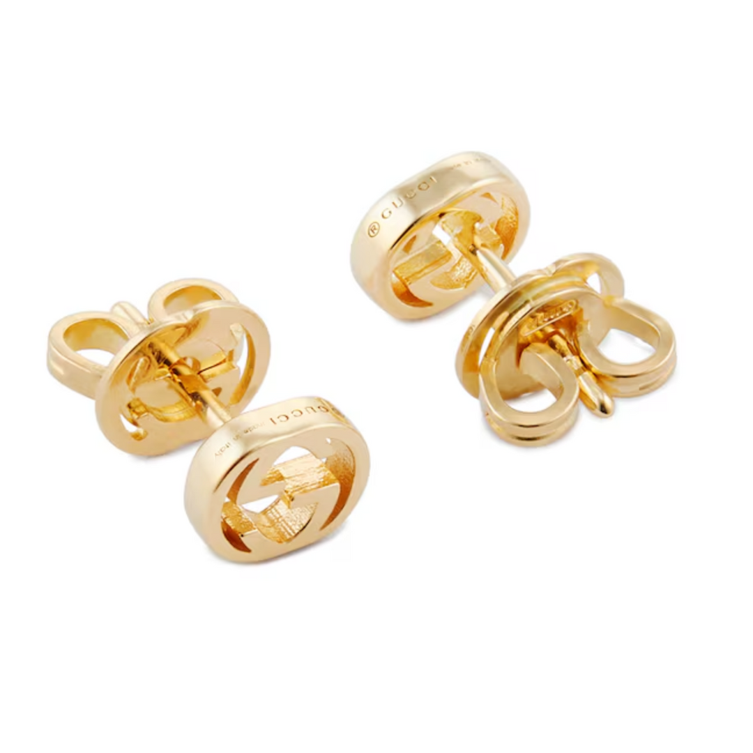 Interlocking G 18K Yellow Gold Stud Earrings