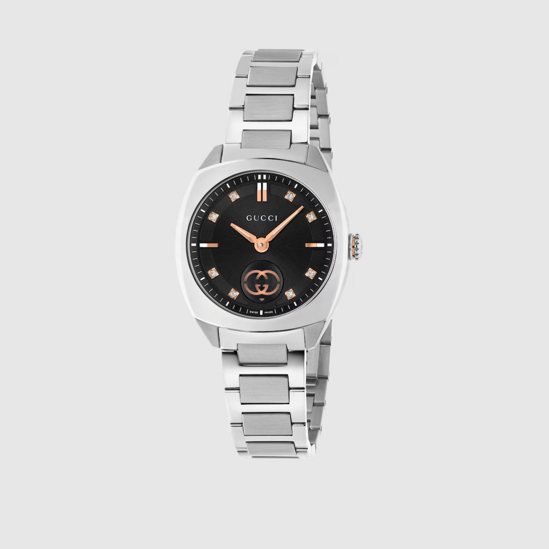Interlocking Black Dial with Diamonds 29MM Watch