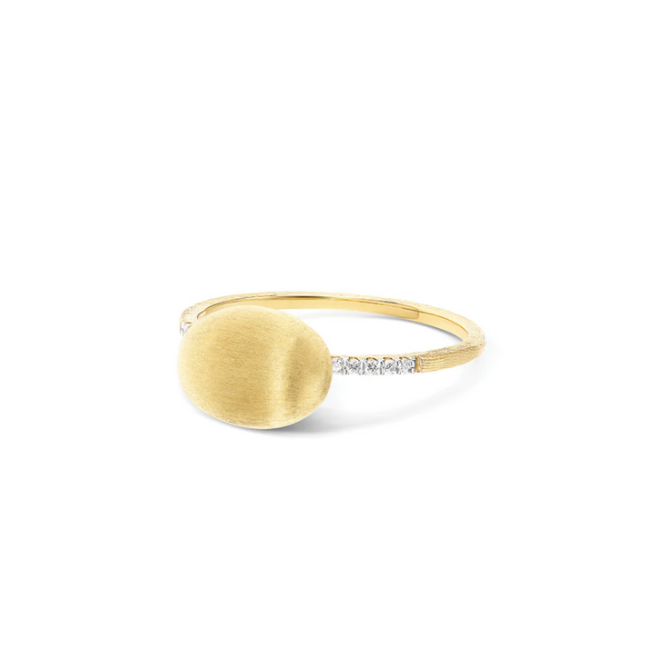 Elite 18K Boule Ring with Diamonds