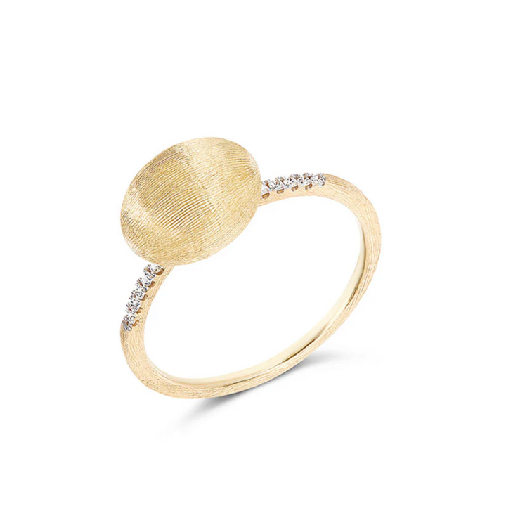 Elite 18K Boule Ring with Diamonds