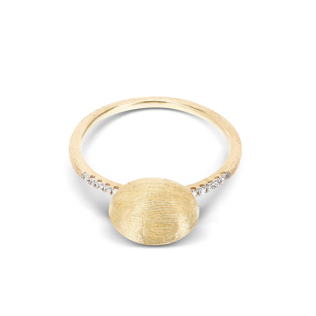 Elite 18K Boule Ring with Diamonds