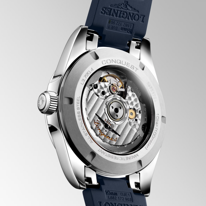 Conquest Blue Dial and Rubber Strap 38MM Watch