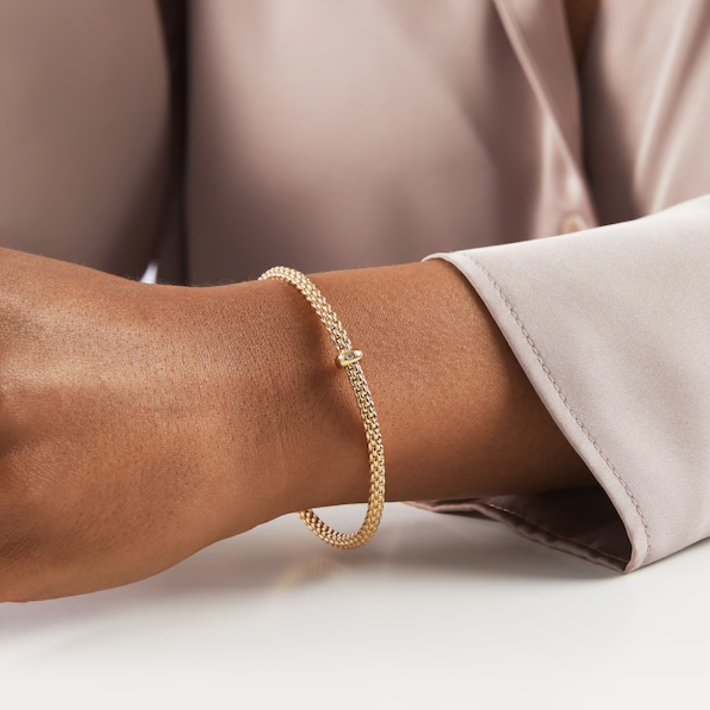 Flex-it Yellow Gold and Diamond Bracelet; Large