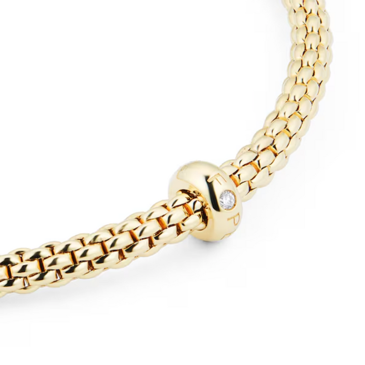 Flex-it Yellow Gold and Diamond Bracelet; Large