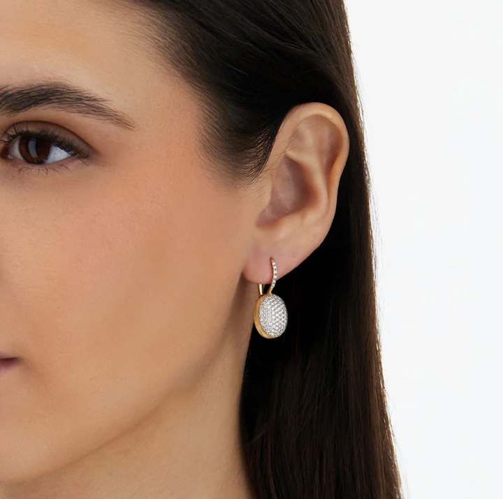 Ciliegine Gold and Diamonds Ball Drop Earrings (Medium)
