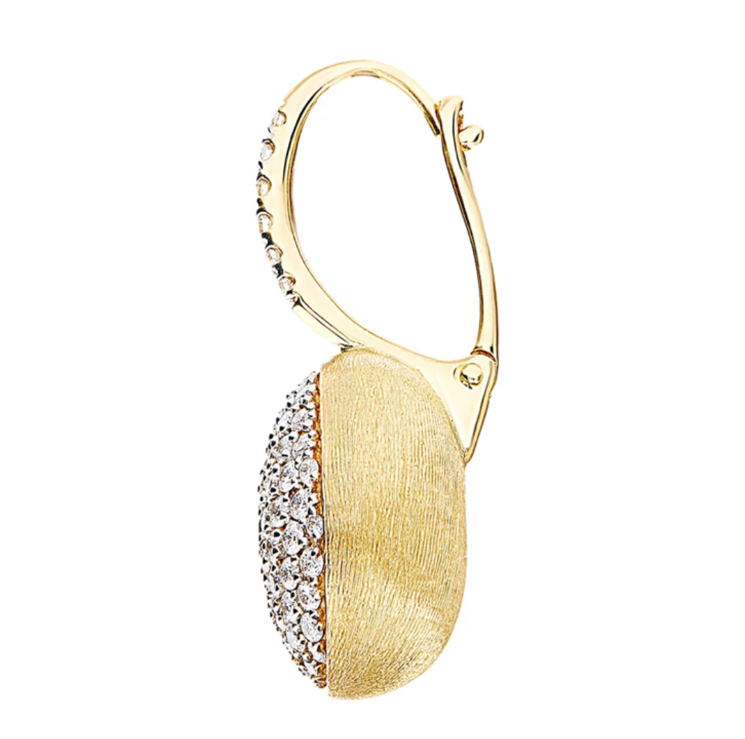 Ciliegine Gold and Diamonds Ball Drop Earrings (Medium)