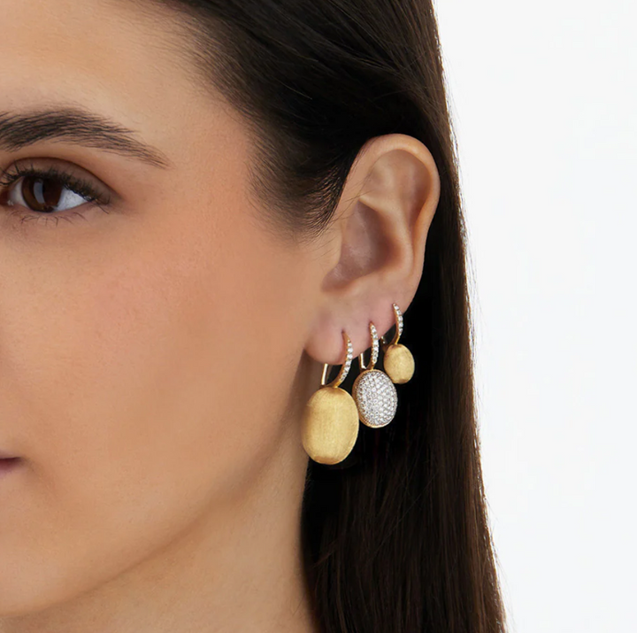 Ciliegine Gold and Diamonds Ball Drop Earrings (Medium)