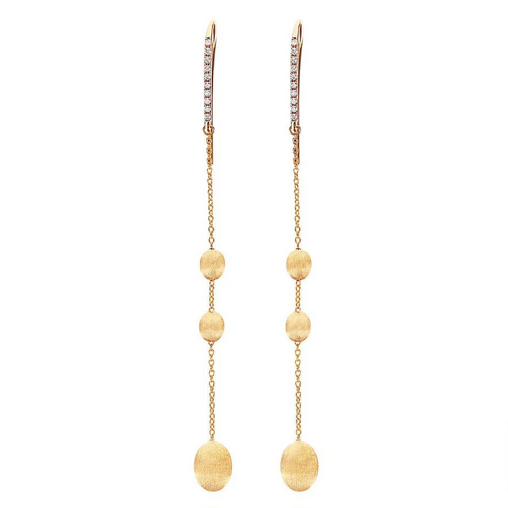 Soffio Gold and Diamond 18K Yellow Gold Drop Earrings