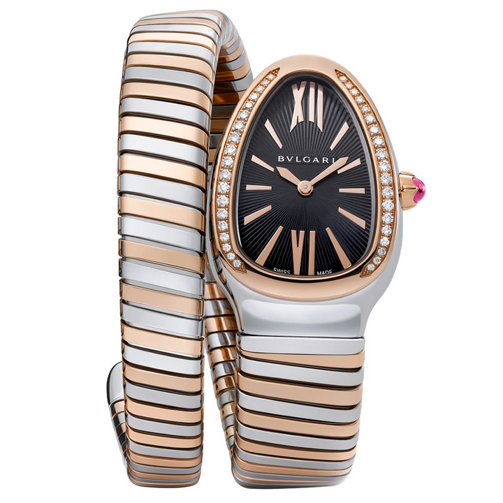 Serpenti Tubogas Rose Gold with Diamond Bezel 35MM Watch