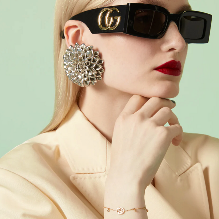 Interlocking G 18K Yellow Gold with Diamonds Bracelet