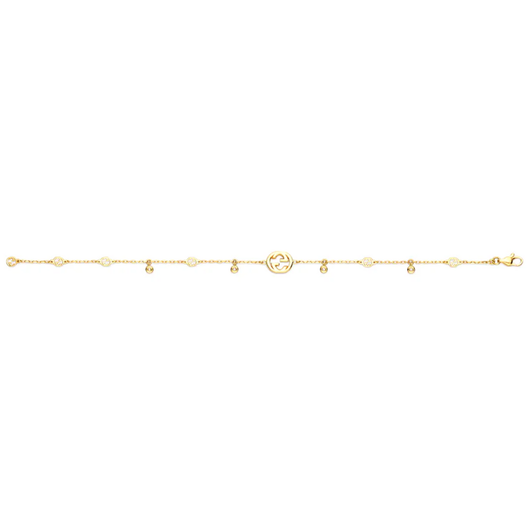 Interlocking G 18K Yellow Gold with Diamonds Bracelet