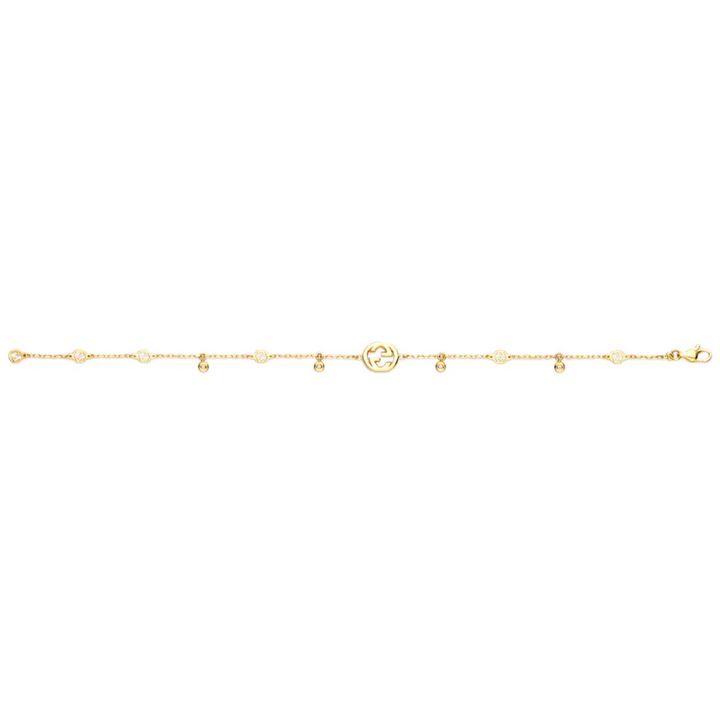 Interlocking G 18K Yellow Gold with Diamonds Bracelet