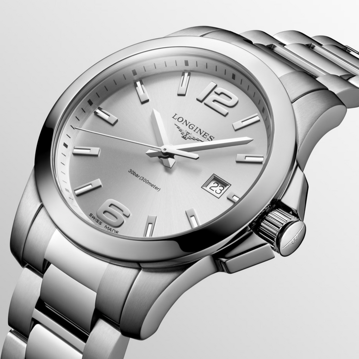 Conquest Stainless Steel Silver Dial 40MM Watch