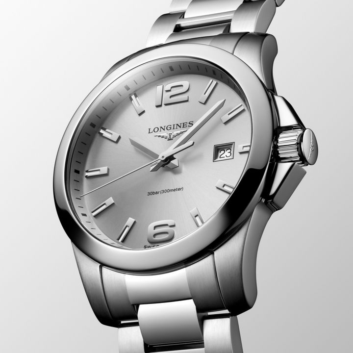 Conquest Stainless Steel Silver Dial 40MM Watch