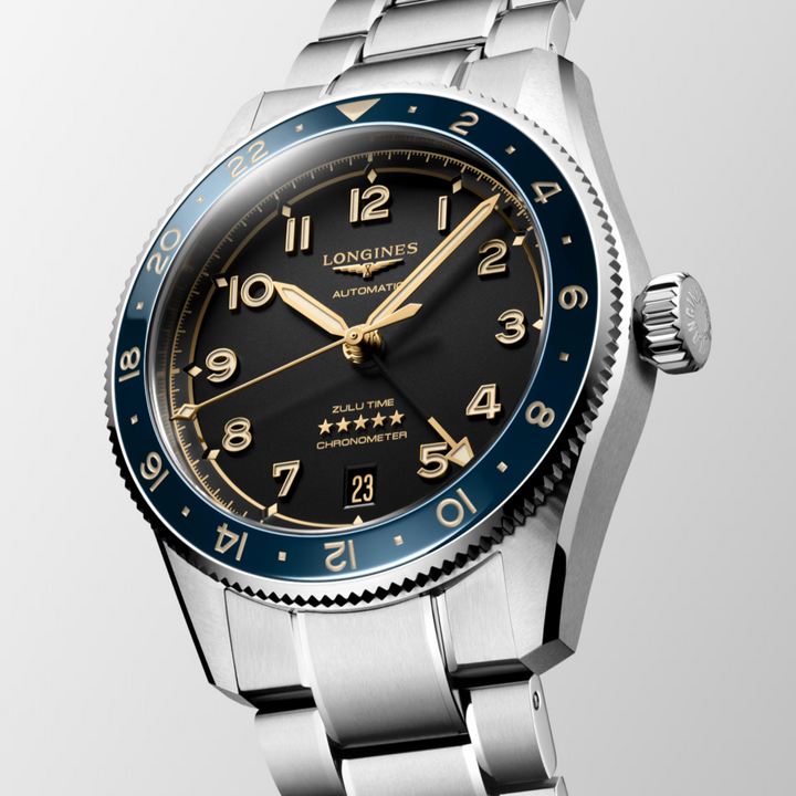 Spirit Zulu Time Blue Bezel 39MM Watch