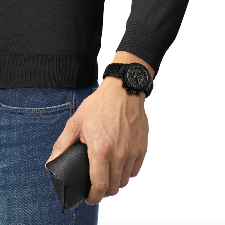 T-Race Moto Black Dial and Strap 38MM Watch