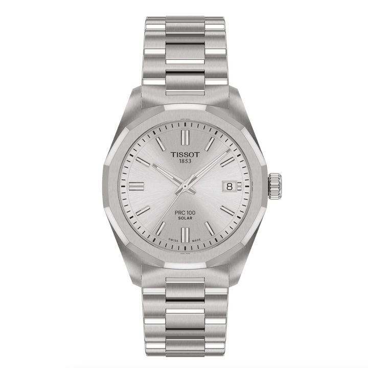 PR 100 Solar Stainless Steel with Silver Dial 39MM Watch