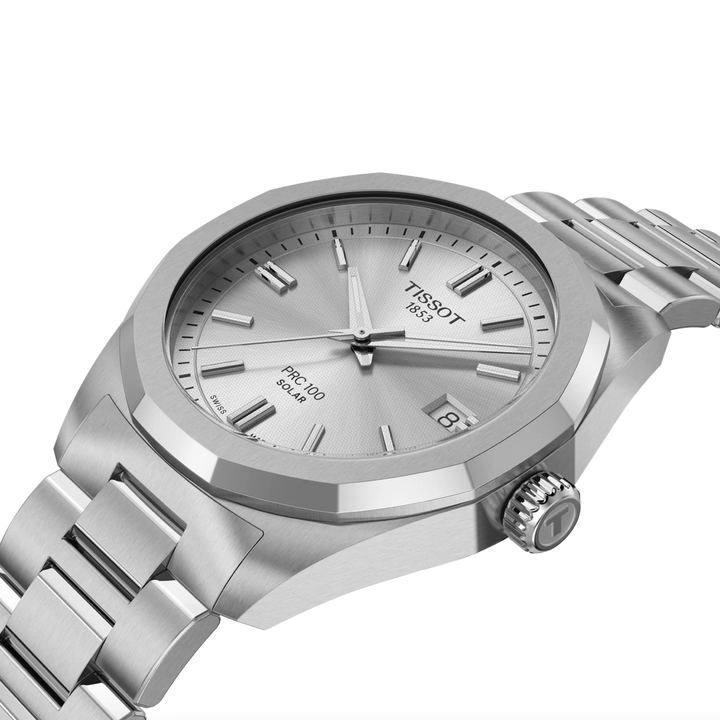 PR 100 Solar Stainless Steel with Silver Dial 39MM Watch