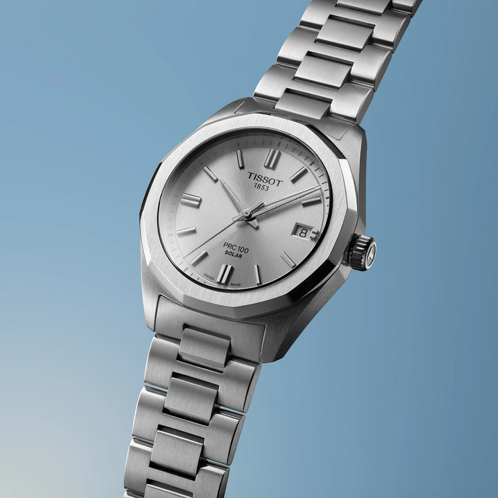 PR 100 Solar Stainless Steel with Silver Dial 39MM Watch