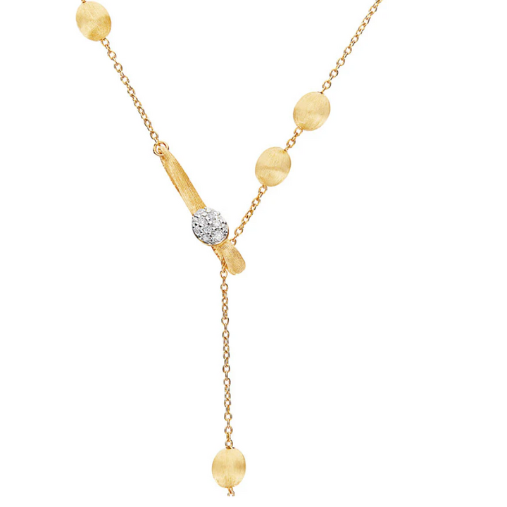 Dancing Soffio Gold and Diamond Yellow Gold Necklace